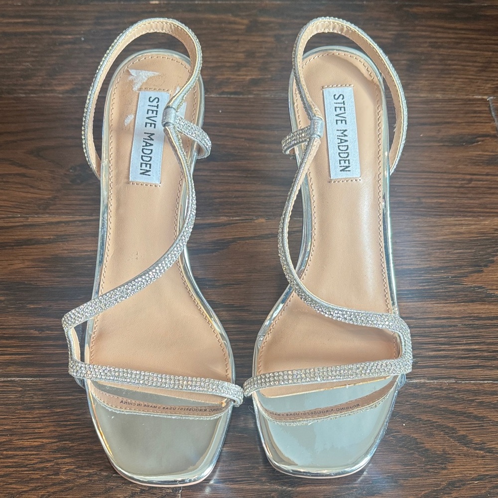 Steve Madden Metallic Strappy Heels